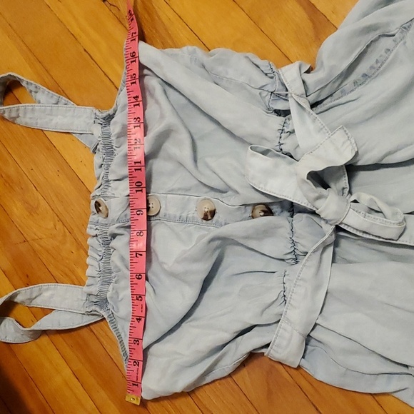 NWOT Reitmans Tencel Romper. Light blue. Belt. Size L. - Picture 7 of 9